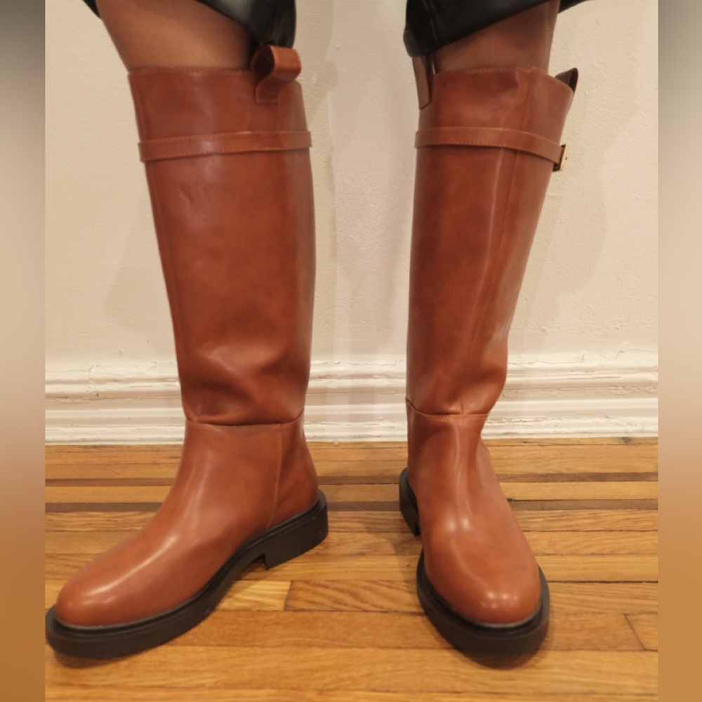 ASOS Wide Feet Collie Smart Flat Riding Knee Boots